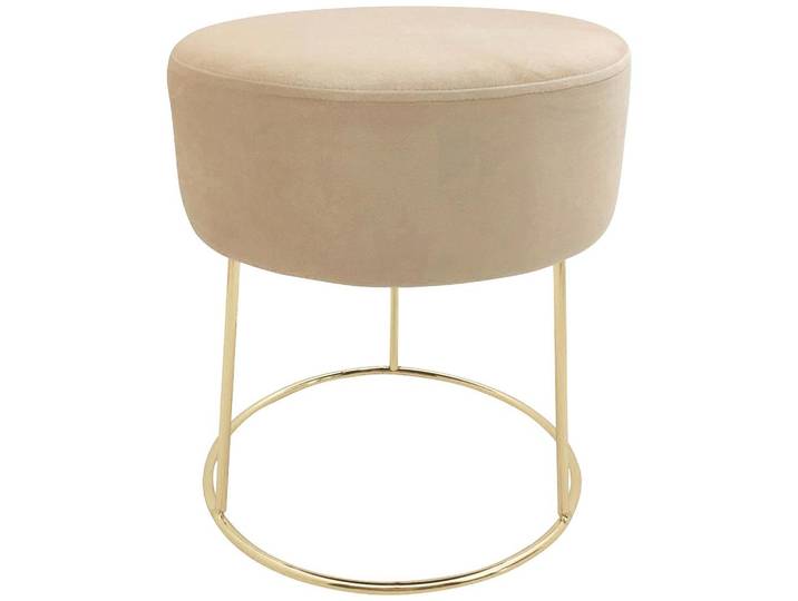 Hocker Marilyn Samt Creme Sitz gepolstert H: 40,5 cm