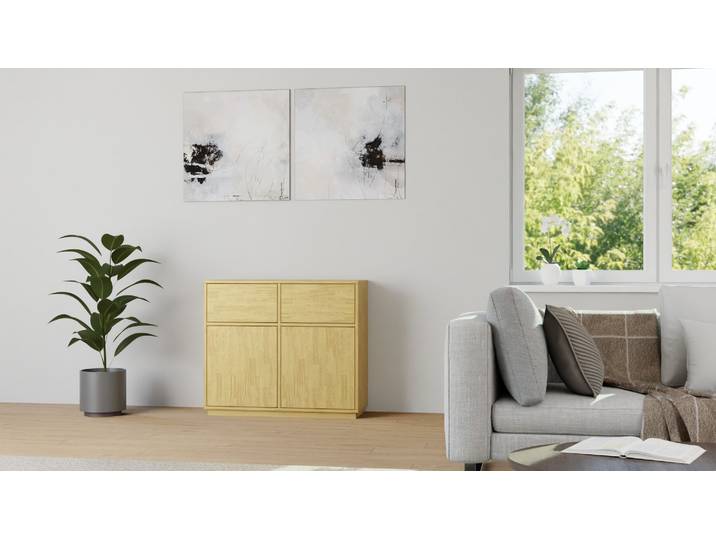 Kommode aus Holz Eiche Natur geölt
