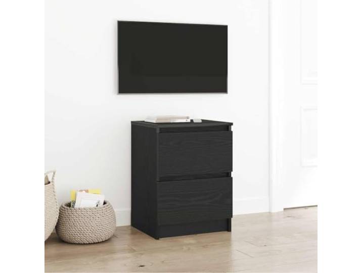 HEFZGDB TV-Schrank Schwarz 40x35x54 cm Holzwerkstoff mit reichlich Stauraum für Multimedia-Geräte und Bücher, stabile Oberplatte und doppelfunktionales Design als Nachttisch,