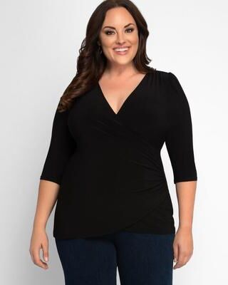 KIYONNA Femme Fatale Faux Wrap Top