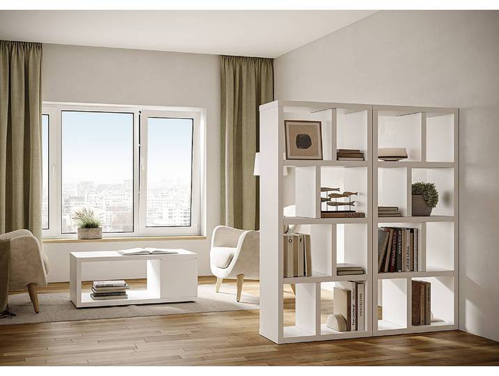 Regal Berlin Wabenplatte, lackiert Weiß/Weiß 70 x 159cm