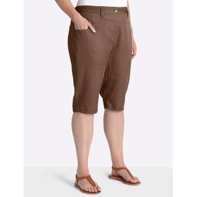 Bermudas SHEEGO, Damen, Gr. 48, Normalgrößen, braun, 100% Lyocell, unifarben, Hosen Bermudas
