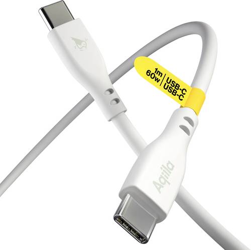 Aqiila Cablebird CS11 USB-Kabel USB 2.0 USB-C Stecker 1.00m Weiß AQCBPBIC1SI812