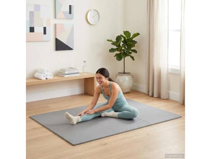 KGCRYUWED Eva-Schaum Bodenmatten, 50 Pcs Puzzle-Matten Grau, 18 m Schockdämmend, Ineinandergreifendes System, Für Home Gym & Yoga