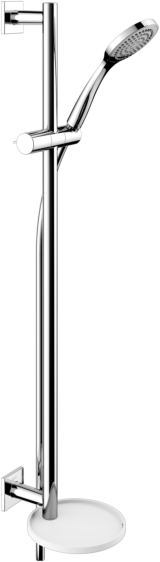 Keuco Ixmo Brause-Set 59587010902 chrom/weiß, mit Brause-Einhebelmischer, Rosette eckig