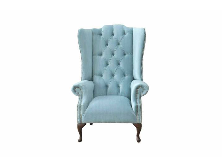 JVmoebel Ohrensessel Babyblauer Chesterfield Sessel mit hochwertiger Polsterung (Packung, 1-St., Ohrensessel), Made in Europa