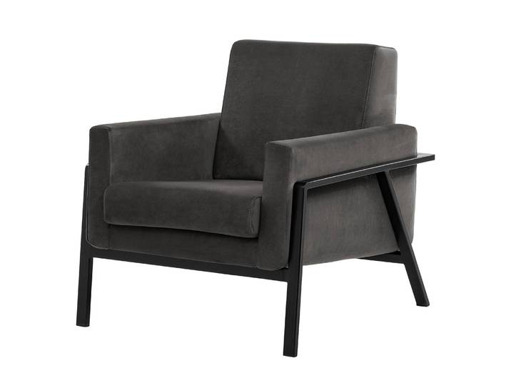 Fauteuil Hanko I Gris/Gris Velours Ravi 80 x 86 x 85cm