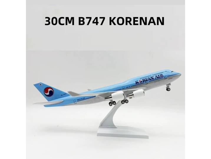 B747 corée voies aériennes avion 30 cm décor à la maison 1:240 échelle modèle avion résine Airbus avec Base Simulation avion Souvenirs cadeaux