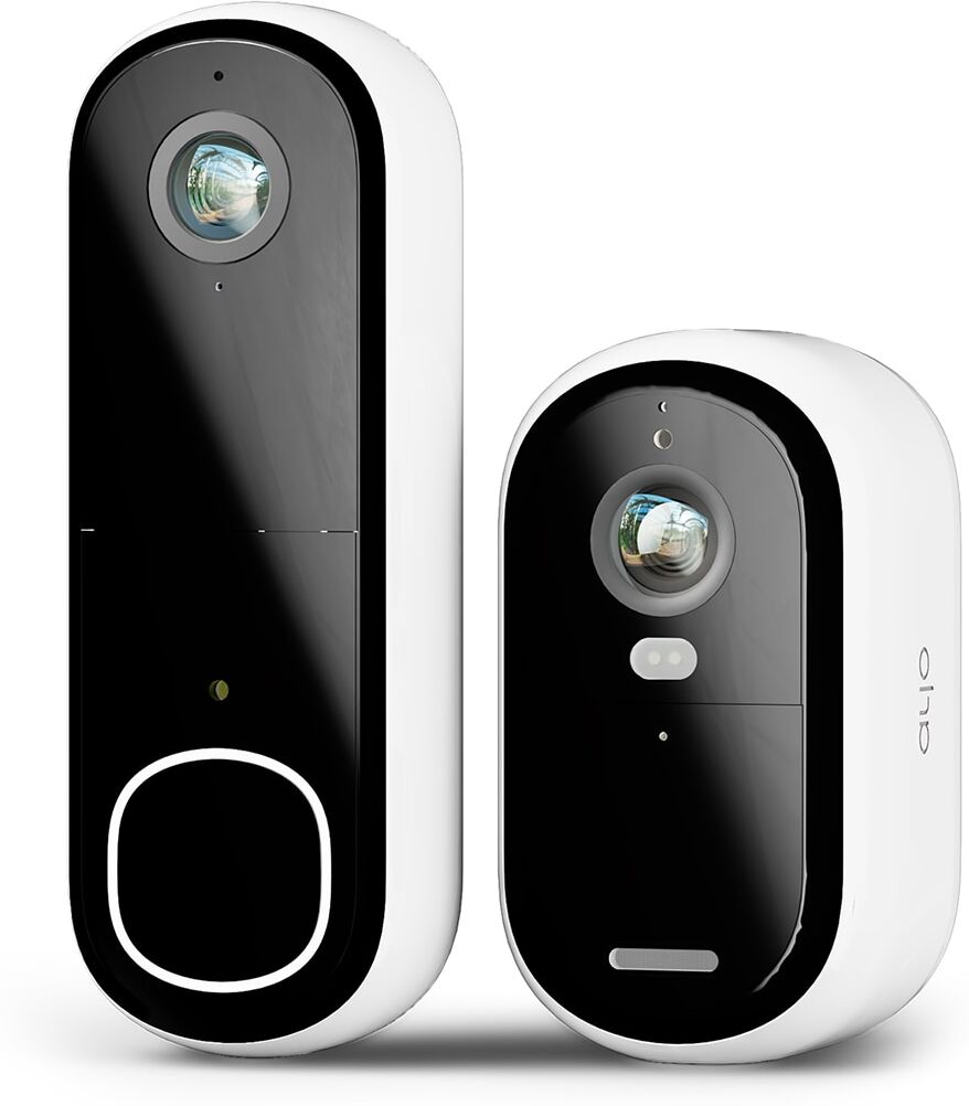Arlo Cámara de seguridad 2K para exteriores Essential + Cámara de seguridad Essential para interiores. Blanco / Negro
