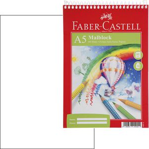 Faber-Castell Zeichenblock 212051, A5, 80 g/m², weiß, Spiralbindung, 60 Blatt