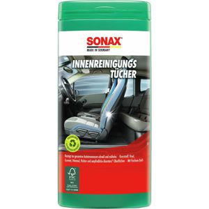 Sonax Reinigungstücher 04122000 InnenReinigungs Tücher, feucht, für Fahrzeuginnenraum, in der Dose, 25 Tücher