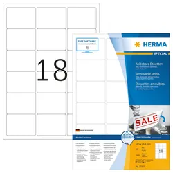 HERMA SPECIAL Etiketten weiß 63,5 x 46,6 mm