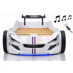 Autobett Kinder 90x200 Jungen LED Leuchte Unterbodenbeleuchtung Sound Fernbedienung