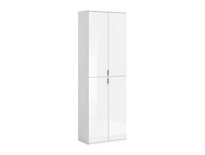 xonox.home - Hochschrank Projekt X 61x193x34 cm in weiß und weiß Hochglanz - Flurschrank Möbelstück Garderobenschrank - hochwertig verarbeitet nordisches Design stilvolles Ambiente
