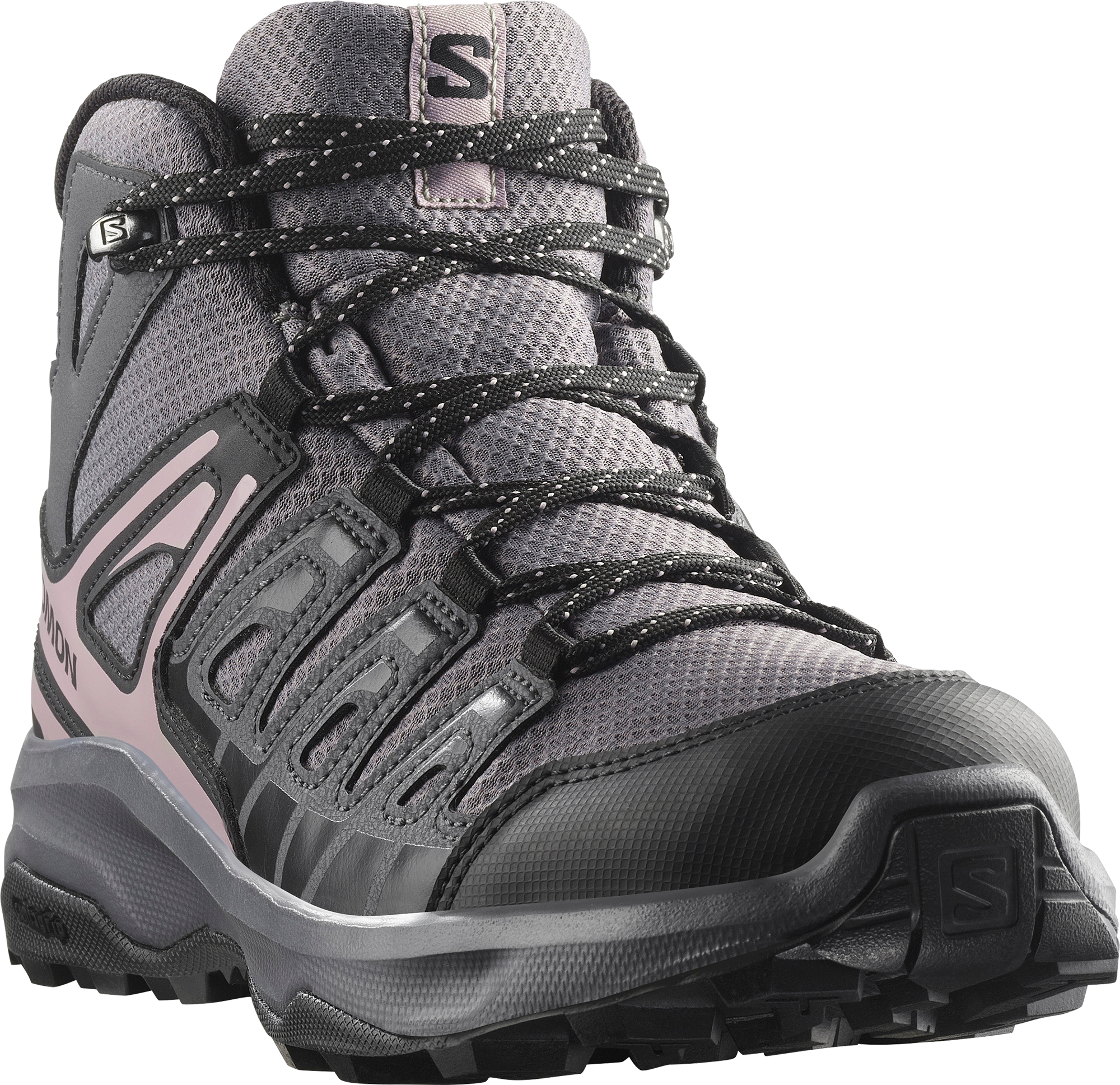 Wanderschuh SALOMON "EXTEGRA MID GORE-TEX W", Damen, Gr. 41, atmungsaktiv, grau (excalibur, nine iron, nirvana), Synthetik, Textil, Schuhe Wanderschuh, wasserdicht dank Gore-Tex Membrane excalibur, nine iron, nirvana 41, atmungsaktiv