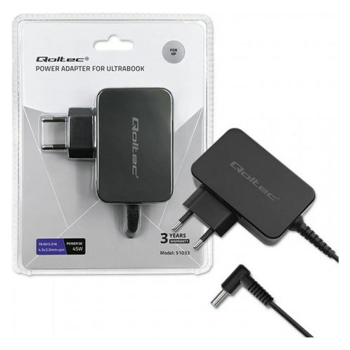 Qoltec 51030 Netzteil Rocka Ultrabook HP 45W 19.5V 2.31A 4.5x3.0 Pin (45 W) (51033)