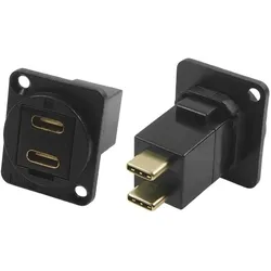 RS PRO FT BLK METAL DUAL USB-C (F-M), Elektronikkabel + Stecker