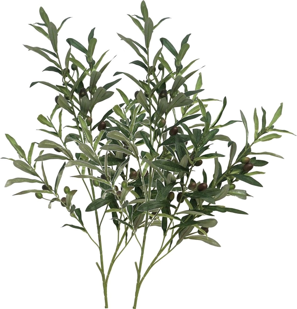 Bellatio Design Kunstplant Olijftakken - 2 stuks - Groen - 101 cm