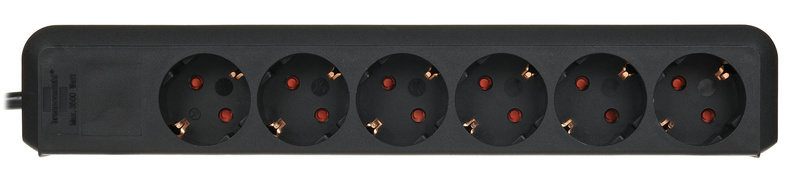 Brennenstuhl Eco-L 6 Way Split 1,5m BK nero