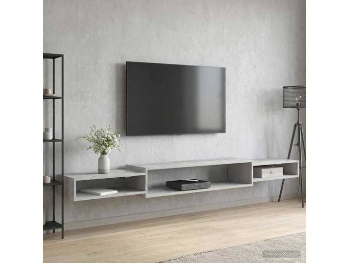 Meuble TV mural Montage mural Gris béton 220 x 28 x 21 cm 8006016
