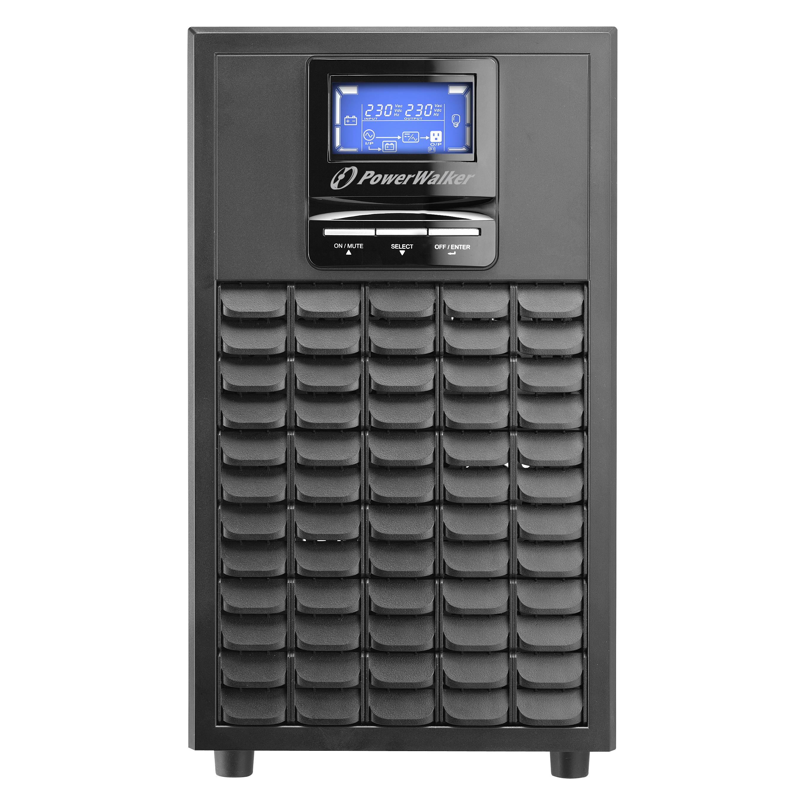 Powerwalker VFI 3000 C LCD 3000VA 2400W Online USV Tower Doppelwandler SNMP Slot (3000 VA, 2400 W, Online-Doppelwandler USV) (10120179)