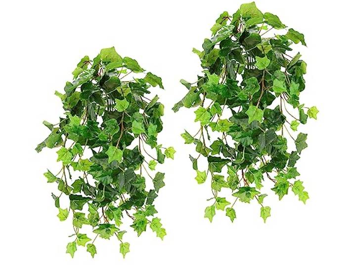 Künstlicher Mini-Efeuhänger Efeu Efeubusch Grünpflanze Zimmerpflanze Ranke Girlande Unechter Kunstpflanze Blätter Busch Wanddekoration Seidenblume Kunstblume Unechte Pflanze Hängepflanzen 2erSet