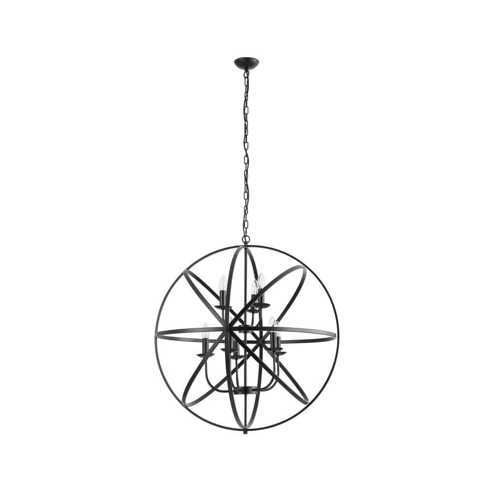 Searchlight Orbit Antieke Hanglamp met 8 Lichtpunten - Zwart