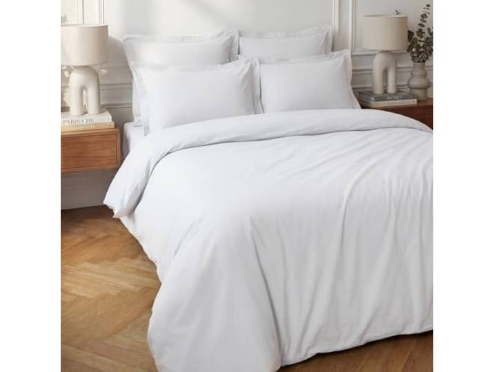 Sensei Maison - Housse de Couette en Percale Coton Soft Percale - 240x220 cm - Blanc