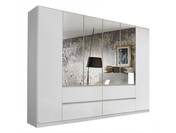 Kleiderschrank MAINZ 271 x 210 cm Alpinweiß/Spiegel