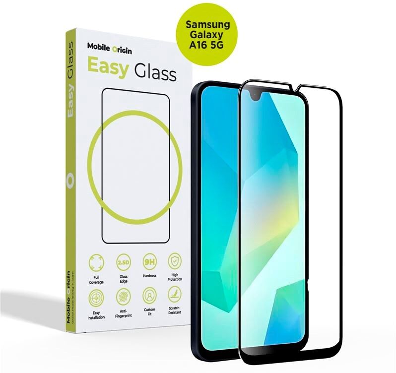 Mobile Origin - Samsung Galaxy A16 - EasyGlass Skærmbeskyttelsesglas - Gennemsigtig