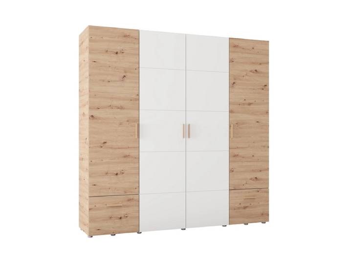 Drehtürenschrank HEWITT artisan eiche 4 Türen 2 Schubladen