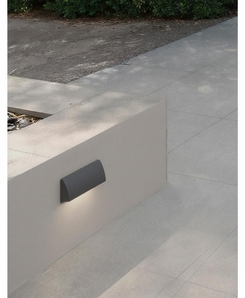 Lyora LED Wandlamp voor trap en tuin in grijs