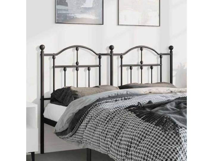 Metallwechselbett Kopfteil in schwarz, 150 cm, gefertigt aus pulverbeschichtetem Stahl, bietet eine robuste Rückenstütze beim Lesen oder Fernsehen