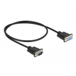 Delock Seriell Anschlusskabel [1x RS232-Stecker - 1x RS232-Buchse] 0.5 m Schwarz 86613
