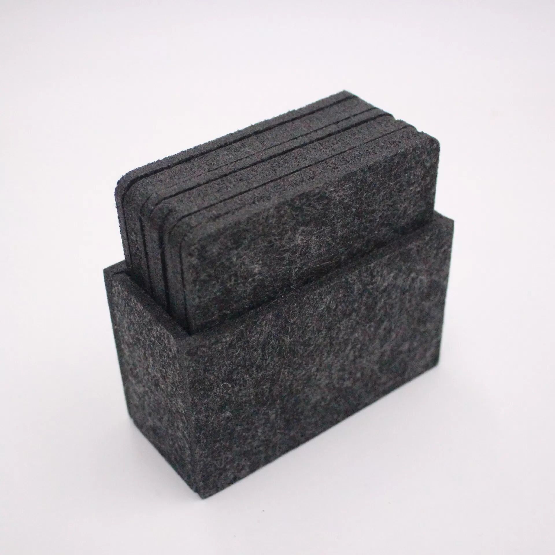 INF Ensemble de 8 sous-verres carrés en feutre anti-frottement - Protection élégante pour vos surfaces Gris foncé