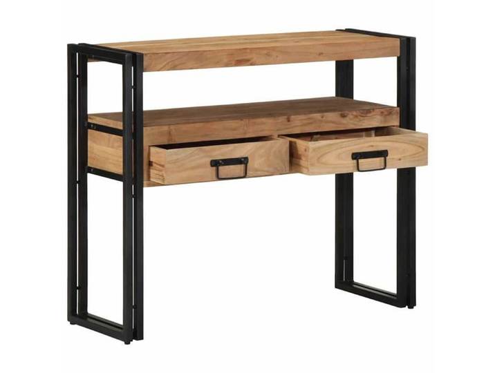 En solde  Table console moderne - UU - Petite Table de Présentation - Marron 90x33x75 cm Bois d'Acacia Massif L6274