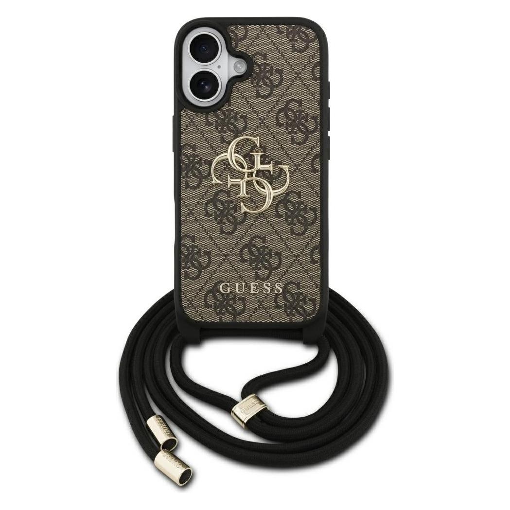 Guess Etui 4G Big Logo Cord Stap Crossbody do iPhone 17 brązowy (GUE005151)