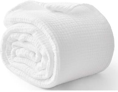 Shop Station CloudSoft Cotton Muslin Blanket Cooling Blanket For All Season Comfort & Breathable Sleep white 51.18 59.06 In