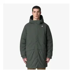 K-way für Herren. K8133FW Jacke Jarno Twill Marmotta grün (S), Lässig, Polyurethan