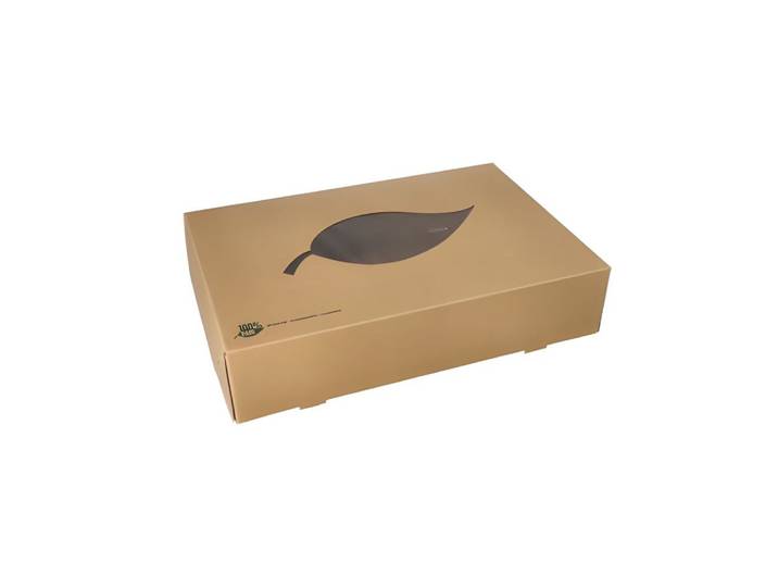 PAPSTAR Einweggeschirr-Set 100x Transport- & Catering-Kartons Pappe 8 x 35,7 x 24,7cm 100% Fair, Pappe / PLA