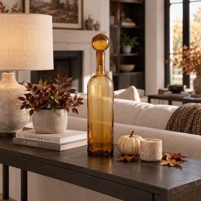 Sagebrook Home Decorative Glass Vase with Modern Bottle Design
