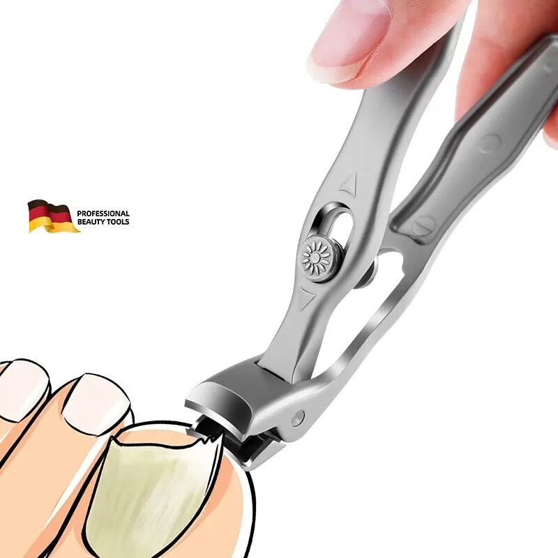 INF Coupe-ongles à long manche coudé autobloquant de précision allemande pour ongles épais