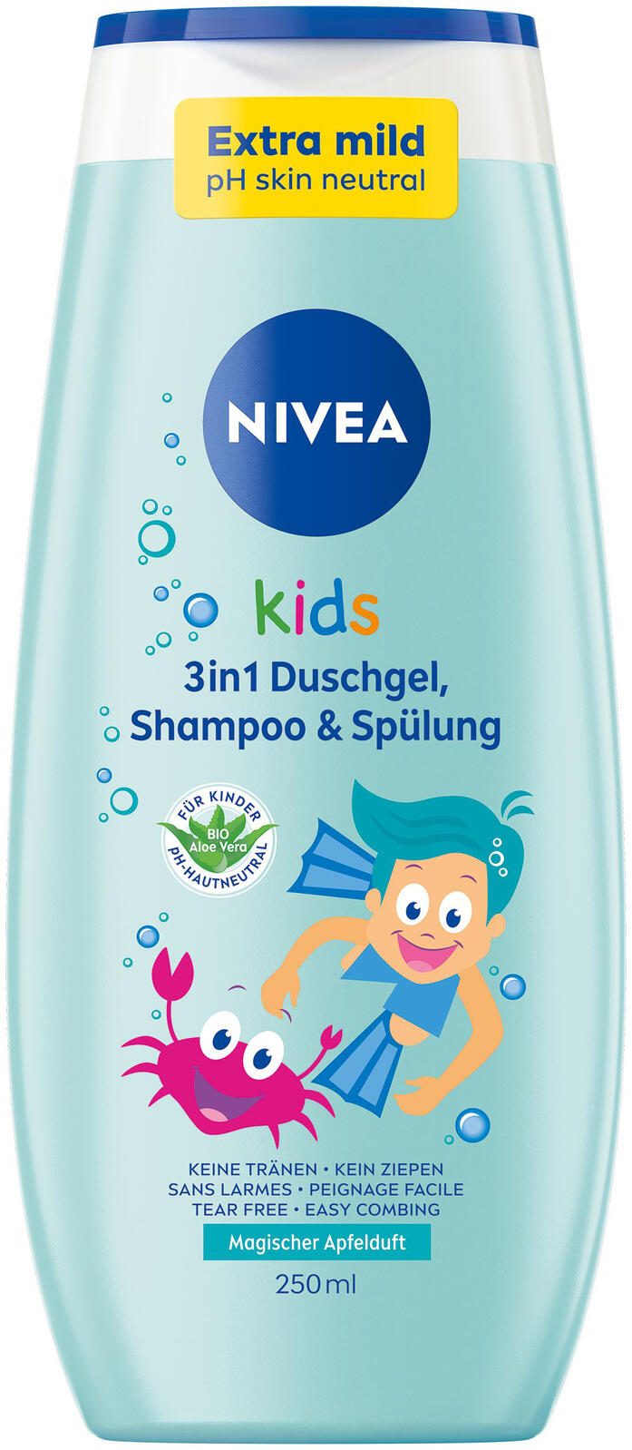 NIVEA kids 3in1 Duschgel, Shampoo & Spülung 250,0 ml 84586