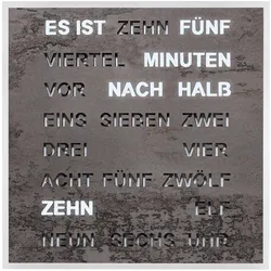 Filius 0400-4 Wort-Tischuhr Quadratische Wortuhr Anthrazit 20 cm