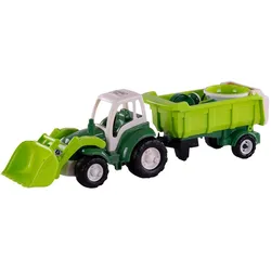Polesie Cavallino XL Traktor Grün mit Kippanhänger und Schaufeln