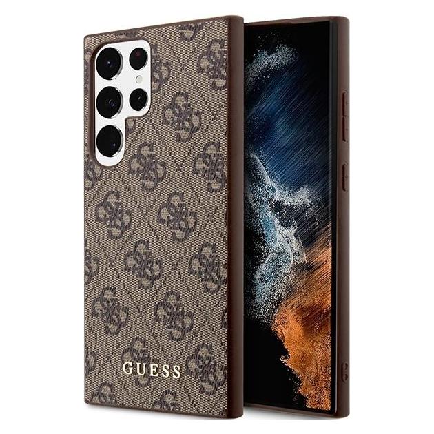 Guess 4G Metal Logo Case für Samsung Galaxy S23 Ultra - gold (Samsung Galaxy S23 Ultra) (GUHCS23LG4GFBR)