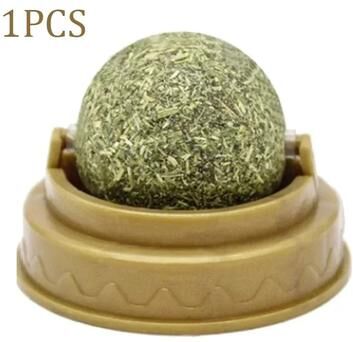 Uplifted Finds Edible Catnip Ball Rotatable Self Adhesive Wall Treat Toy Set 1 Pc