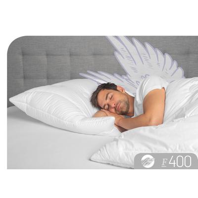 3-Kammer-Kopfkissen SCHLAFSTIL "F400", weiß, B:80cm L:80cm, Bezug: 100% Baumwolle. Füllung Außenkammer: 100% Polyester. Füllung Innenkammer: 100% Polyester, Kopfkissen, hergestellt in Deutschland, allergikerfreundlich