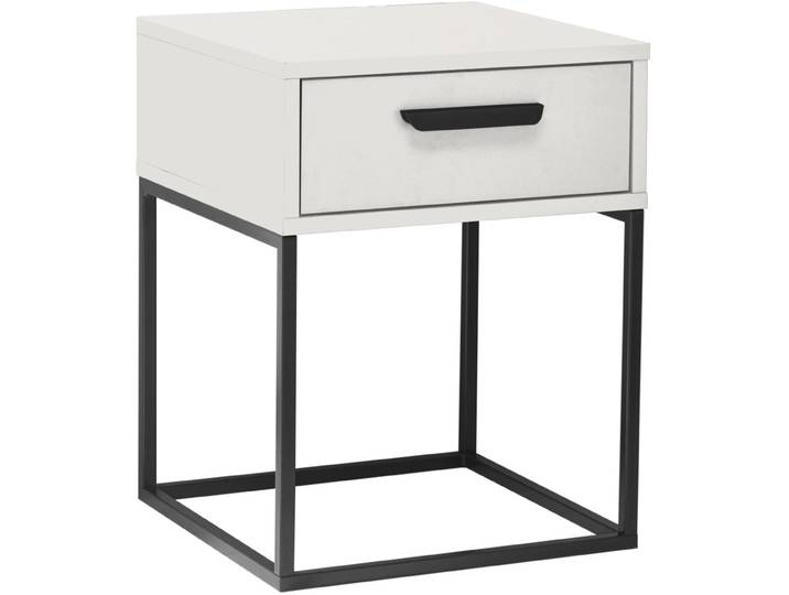 Nachtkommode SCHLAFKONTOR Suna Kommode, Nachttisch, Nachtschrank , weiß, B:40cm H:52cm T:38,5cm, Melamin, Sideboards, Nachtkommode, auf Metallgestell