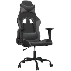vidaXL Gaming-Stuhl mit Massagefunktion Schwarz und Grau Kunstleder